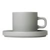 Tasse à café avec soucoupe PILAR 200 ml, gris clair, Blomus