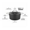 Marmite NEVERSTICK3 24 cm, 4,2 l, avec couvercle, Eaziglide