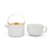 Théière UMEA TEA FOR ONE 500 ml, avec tasse à thé, blanche, Bredemeijer