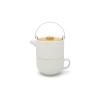 Théière UMEA TEA FOR ONE 500 ml, avec tasse à thé, blanche, Bredemeijer