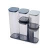 Bocal de rangement PODIUM, set de 5 pièces, avec support, bleu, Joseph Joseph