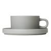 Tasse à thé avec soucoupe PILAR, set de 2 pc, 170 ml, gris clair, Blomus