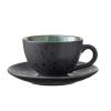 Tasse à thé avec soucoupe, set de 4 pc, noir, Bitz