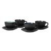 Tasse à thé avec soucoupe, set de 4 pc, noir, Bitz