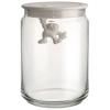 Bocal de rangement GIANNI 900 ml, couvercle blanc, verre, Alessi