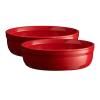 Plat à crème brûlée 12 cm, set de 2 pièces, rouge bordeaux, Emile Henry