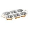 Moule à gâteau GEO BUNDLETTE BUNDT , pour 6 minibundt cakes, différentes formes, or, Nordic Ware