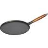 Crêpière 28 cm, avec spatule et râteau, manche en bois, fonte, Staub