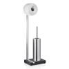 Porte papier toilette sur pied avec brosse WC 65 cm, inox mat, Blomus