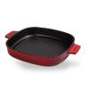 Poêle à griller IND 28 cm, avec couvercle, rouge, fer, Woll