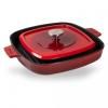 Poêle à griller IND 24 cm rouge, avec couvercle, fer, Woll