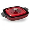 Poêle à griller IND 24 cm rouge, avec couvercle, fer, Woll