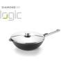 Wok DIAMOND PRO XR LOGIC 28 cm, avec couvercle, poignée amovible, WOLL