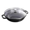 Wok 30 cm, avec couvercle en verre, noir, Staub