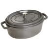 Faitout V 8 l, ovale, gris graphite, fonte, Staub