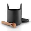 Bocal de rangement 15 cm, avec cuillère en bois, noir, Eva Solo