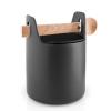 Bocal de rangement 15 cm, avec cuillère en bois, noir, Eva Solo