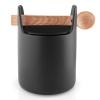 Bocal de rangement 15 cm, avec cuillère en bois, noir, Eva Solo