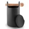 Bocal de rangement 20 cm, avec cuillère en bois, noir, Eva Solo