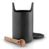Bocal de rangement 20 cm, avec cuillère en bois, noir, Eva Solo
