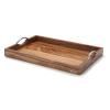 Plateau de service 53 x 36 cm, avec poignées, bois d'acacia, Continenta