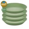 Assiette creuse en plastique CONNECT, set de 4 pc, 24 cm, vert feuille naturel, Koziol