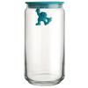Bocal de rangement GIANNI 1,4 l, couvercle bleu, verre, Alessi