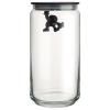 Bocal de rangement GIANNI 1,4 l, couvercle noir, verre, Alessi