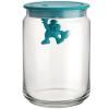 Bocal de rangement GIANNI 900 ml, couvercle bleu, verre, Alessi