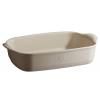 Plat de cuisson four 36 x 23 cm, crème, argile, Emile Henry