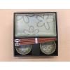 Set pour sushi, 6 pièces, motif fleuri, vert clair, MIJ