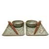 Set pour sushi, 6 pièces, motif fleuri, vert clair, MIJ
