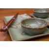 Set pour sushi, 6 pièces, motif fleuri, vert clair, MIJ