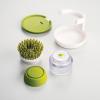 Brosse à vaisselle avec distributeur de savon à vaisselle PALM SCRUB, gris, Joseph Joseph