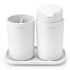 Distributeur de savon liquide et verre porte brosse à dent en set, blanc, Brabantia