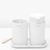 Distributeur de savon liquide et verre porte brosse à dent en set, blanc, Brabantia