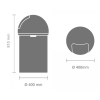 Poubelle PUSH BIN 60 l, acier mat, Brabantia