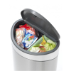 Poubelle à couvercle tactile TOUCH BIN NEW 10 + 23 l, résistant aux traces de doigts, acier mat, Brabantia