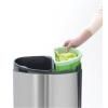 Poubelle à couvercle tactile TOUCH BIN NEW 10 + 23 l, résistant aux traces de doigts, acier mat, Brabantia