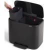 Poubelle à pédale BO 11 + 23 l, noir mat, Brabantia