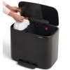 Poubelle à pédale BO 11 + 23 l, noir mat, Brabantia