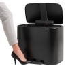 Poubelle à pédale BO 11 + 23 l, noir mat, Brabantia