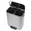 Poubelle à pédale BO 2 x 30 l, acier mat, Brabantia