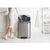 Poubelle à pédale BO 2 x 30 l, acier mat, Brabantia