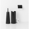 Support brosse à toilette, dérouleur de papier toilette et porte-rouleau de rechange dans un set RENEW, noir, Brabantia