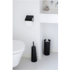 Support brosse à toilette, dérouleur de papier toilette et porte-rouleau de rechange dans un set RENEW, noir, Brabantia