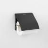 Support brosse à toilette, dérouleur de papier toilette et porte-rouleau de rechange dans un set RENEW, noir, Brabantia