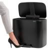 Poubelle à pédale BO 3 x 11 l, noir, Brabantia