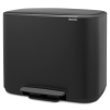 Poubelle à pédale BO 3 x 11 l, noir, Brabantia