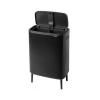 Poubelle à couvercle tactile BO HI 2 x 30 l, noir, Brabantia
